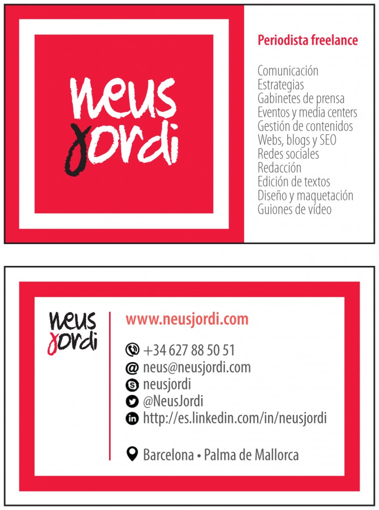 targetas visita Neus Jordi montaje foto periodista freelance blogs seo